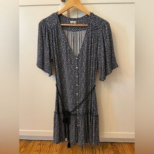 Faherty Orinda Mini Dress - Navy Riverton Ditsy - XS